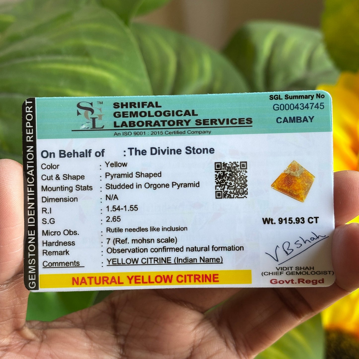 Yellow Citrine Pyramid