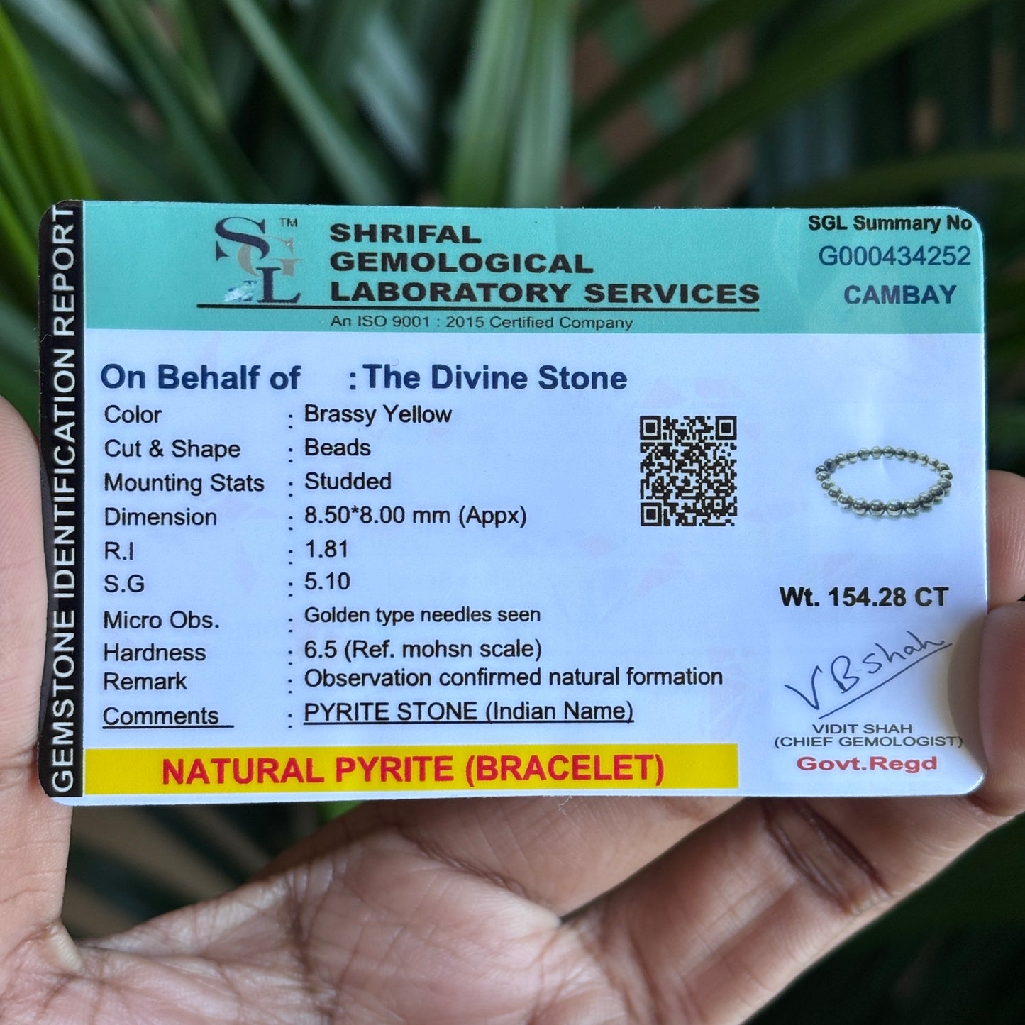 Pyrite stone bracelet